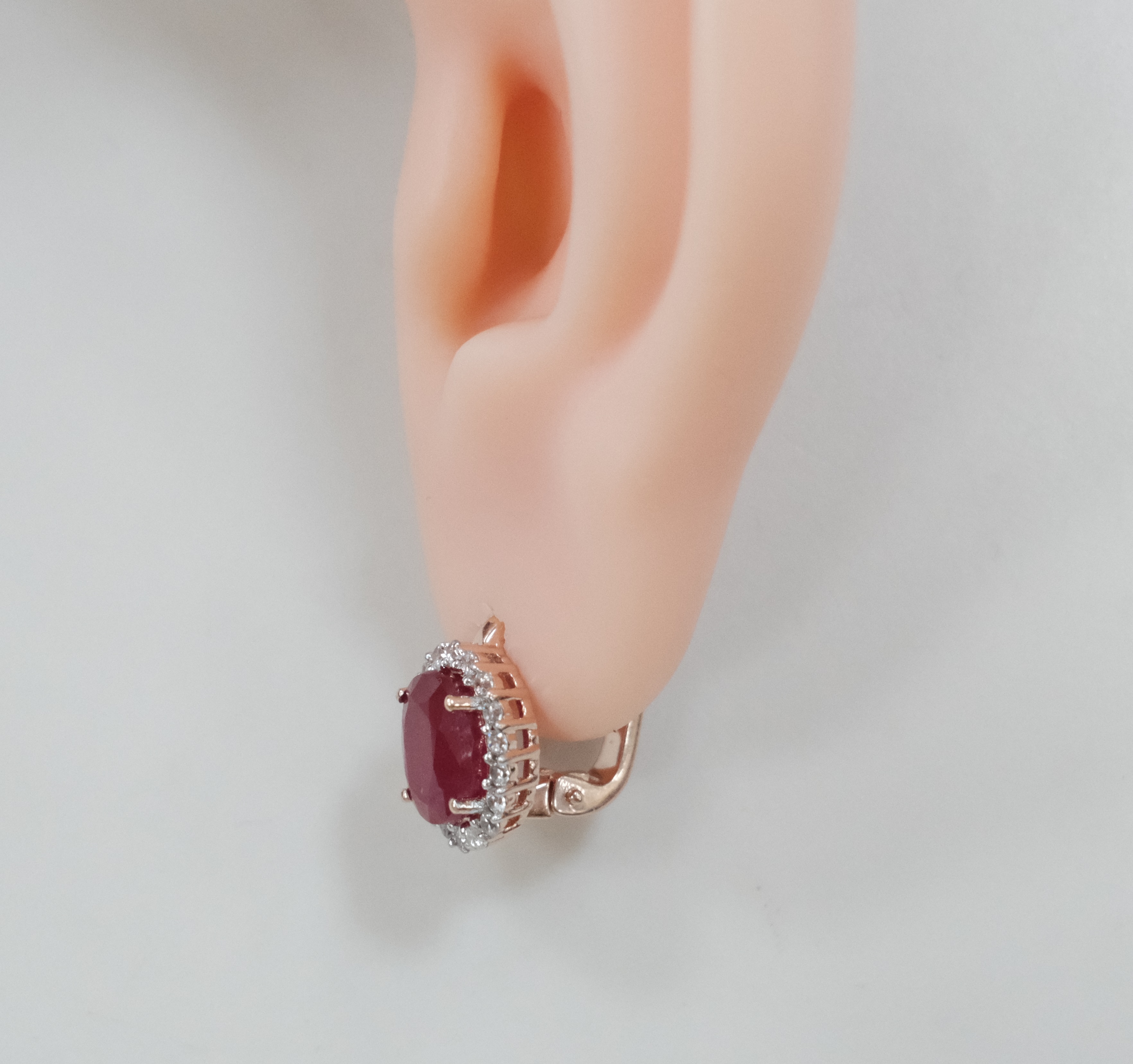Серебряные серьги с рубинами